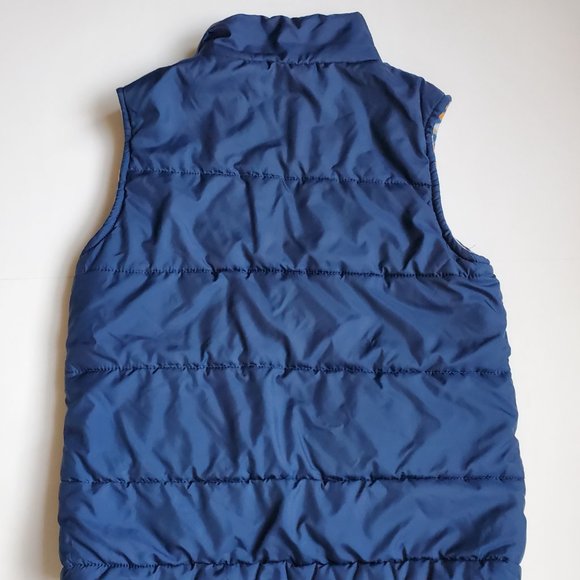 COLUMBIA Boys Fleece Blue Reversible Puffer Outdoor Vest Camping Travel Fall - Picture 4 of 9